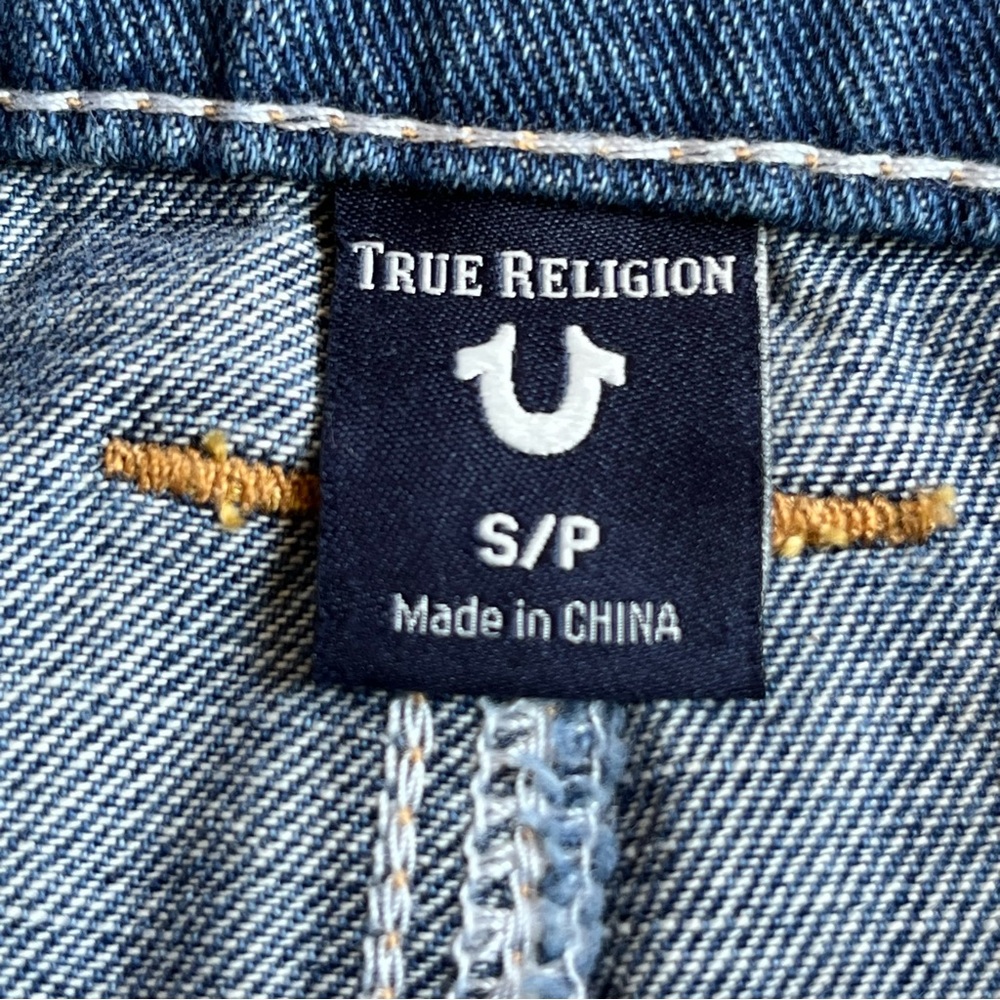 True Religion Blue Patchwork Distressed Frayed Un… - image 7